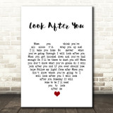 Aron Wright Look After You White Heart Song Lyric Quote Music Print