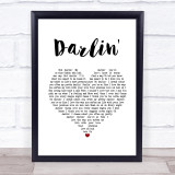 Beach Boys Darlin' White Heart Song Lyric Quote Music Print