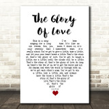 Bette Midler The Glory Of Love White Heart Song Lyric Quote Music Print
