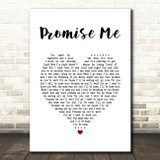 Beverley Craven Promise Me White Heart Song Lyric Quote Music Print