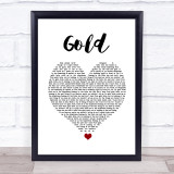 Beverley Knight Gold White Heart Song Lyric Quote Music Print