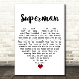Black Coffee Superman White Heart Song Lyric Quote Music Print