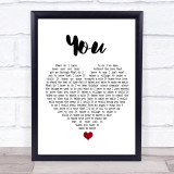 Black Stone Cherry You White Heart Song Lyric Quote Music Print