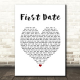 Blink-182 First Date White Heart Song Lyric Quote Music Print