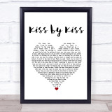 Brett Young Kiss by Kiss White Heart Song Lyric Quote Music Print