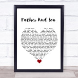 Cat Stevens Father And Son White Heart Song Lyric Quote Music Print