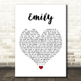 Catfish And The Bottlemen Emily White Heart Song Lyric Quote Music Print