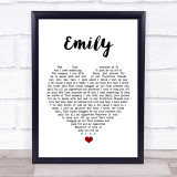Catfish And The Bottlemen Emily White Heart Song Lyric Quote Music Print