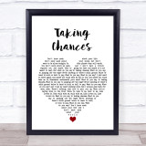 Celine Dion Taking Chances White Heart Song Lyric Quote Music Print