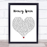 Christy Moore Nancy Spain White Heart Song Lyric Quote Music Print