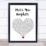 Cliff Richard Miss You Nights White Heart Song Lyric Quote Music Print