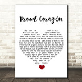 Coco Proud Corazón White Heart Song Lyric Quote Music Print