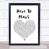 Coheed And Cambria Here To Mars White Heart Song Lyric Quote Music Print
