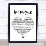 Dappy Spotlight White Heart Song Lyric Quote Music Print