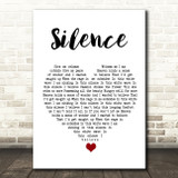 Delerium Silence White Heart Song Lyric Quote Music Print
