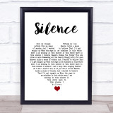 Delerium Silence White Heart Song Lyric Quote Music Print