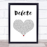 DMA'S Delete White Heart Song Lyric Quote Music Print