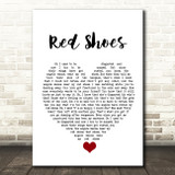 Elvis Costello (The Angels Wanna Wear My) Red Shoes White Heart Song Lyric Quote Music Print