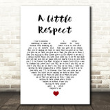 Erasure A Little Respect White Heart Song Lyric Quote Music Print