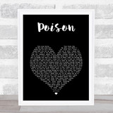 Alice Cooper Poison Black Heart Song Lyric Print