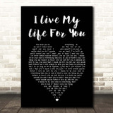 Firehouse I Live My Life For You Black Heart Song Lyric Print