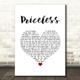 for KING & COUNTRY Priceless White Heart Song Lyric Quote Music Print