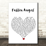 Frankie Valli Fallen Angel White Heart Song Lyric Quote Music Print