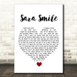 Hall & Oates Sara Smile White Heart Song Lyric Quote Music Print
