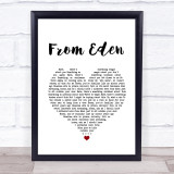 Hozier From Eden White Heart Song Lyric Quote Music Print
