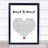 James Blunt Heart To Heart White Heart Song Lyric Quote Music Print