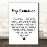James Taylor My Romance White Heart Song Lyric Quote Music Print