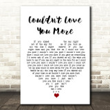John Martyn Couldn't Love You More White Heart Song Lyric Quote Music Print
