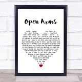 Journey Open Arms White Heart Song Lyric Quote Music Print
