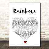 Kacey Musgraves Rainbow White Heart Song Lyric Quote Music Print