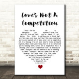 Kaiser Chiefs Love's Not A Competition White Heart Song Lyric Quote Music Print