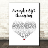 Keane Everybody's Changing White Heart Song Lyric Quote Music Print