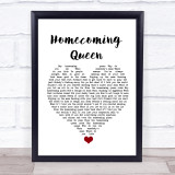Kelsea Ballerini Homecoming Queen White Heart Song Lyric Quote Music Print