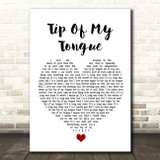 Kenny Chesney Tip Of My Tongue White Heart Song Lyric Quote Music Print