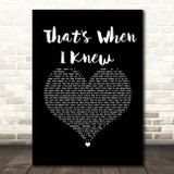 Alicia Keys That's When I Knew Black Heart Song Lyric Print