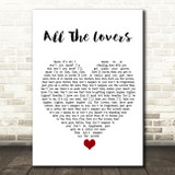 Kylie Minogue All The Lovers White Heart Song Lyric Quote Music Print