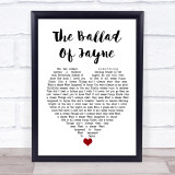L.A. Guns The Ballad Of Jayne White Heart Song Lyric Quote Music Print