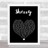 Frankie Valli Sherry Black Heart Song Lyric Print