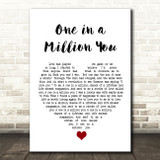 Larry Graham One in a Million You White Heart Song Lyric Quote Music Print