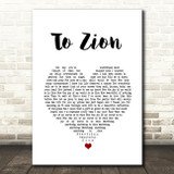 Lauryn Hill To Zion White Heart Song Lyric Quote Music Print