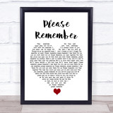 LeAnn Rimes Please Remember White Heart Song Lyric Quote Music Print