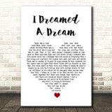Les Misérables I Dreamed A Dream White Heart Song Lyric Quote Music Print