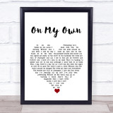 Les Misérables On My Own White Heart Song Lyric Quote Music Print