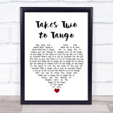 Louis Armstrong Takes Two to Tango White Heart Song Lyric Quote Music Print