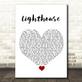 Lucy Spraggan Lighthouse White Heart Song Lyric Quote Music Print
