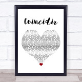 Macaco Coincidir White Heart Song Lyric Quote Music Print